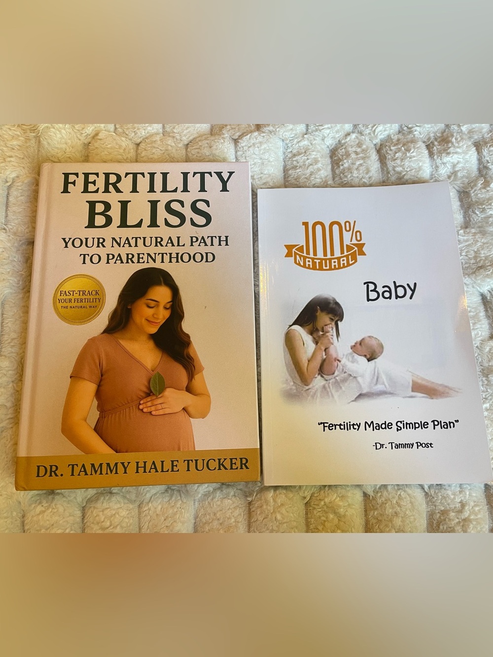 Fertility Bliss & Baby Guide Book Duo - Pink, White, Gold Accents